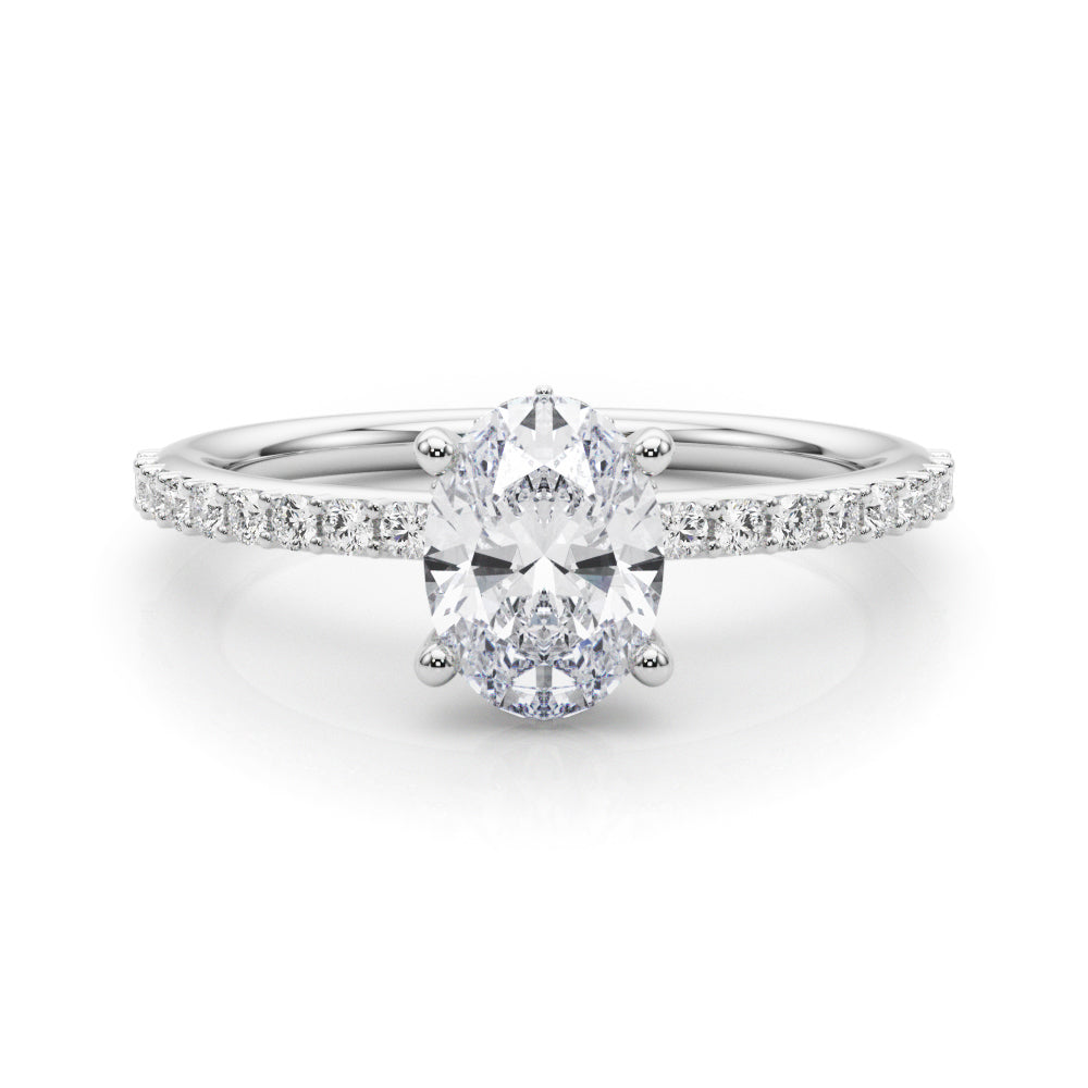 Hidden Halo Oval Engagement Ring
