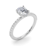 Hidden Halo Oval Engagement Ring