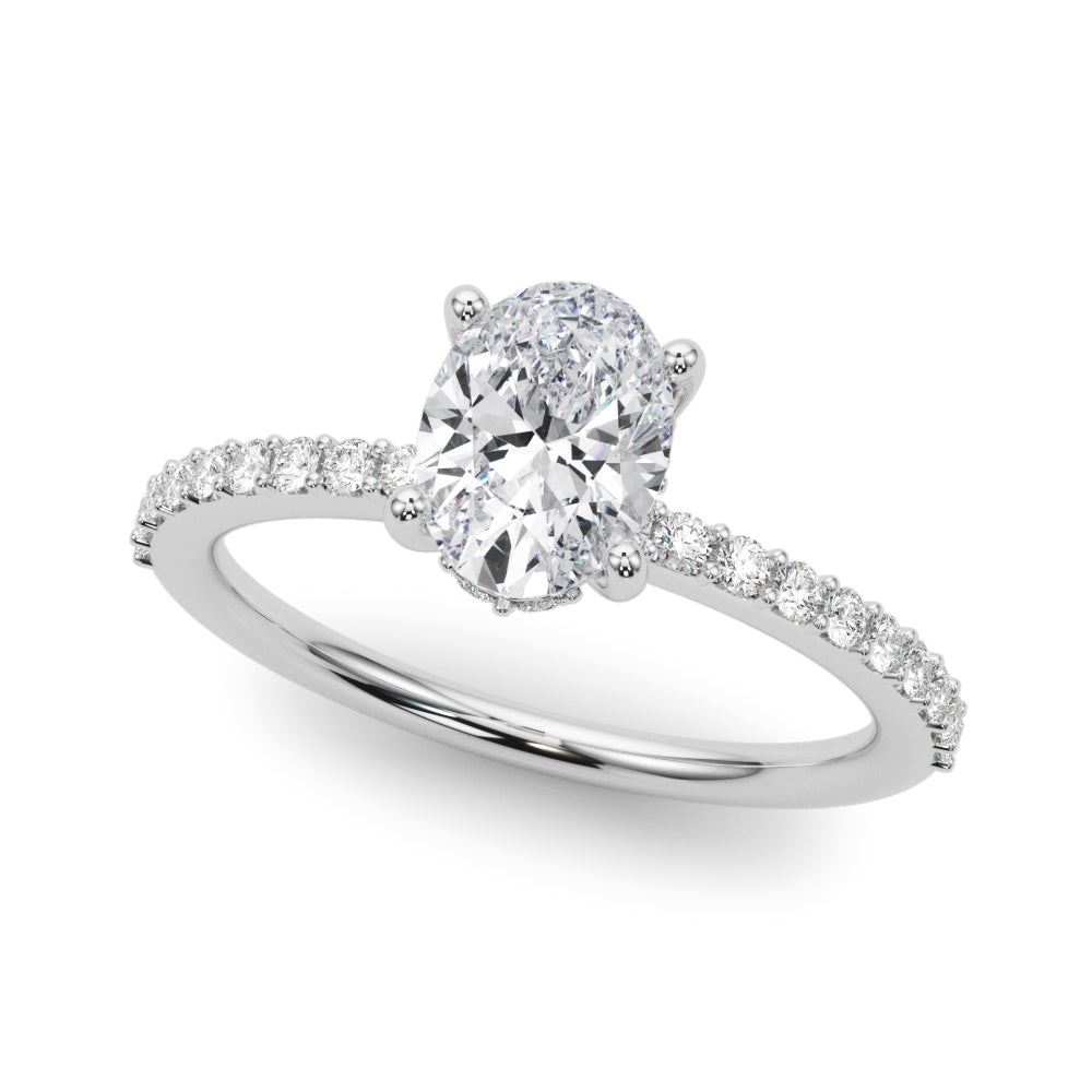 Hidden Halo Oval Engagement Ring