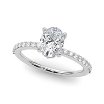 Hidden Halo Oval Engagement Ring