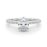 Lab Grown Hidden Halo Oval Engagement Ring