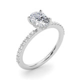 Lab Grown Hidden Halo Oval Engagement Ring