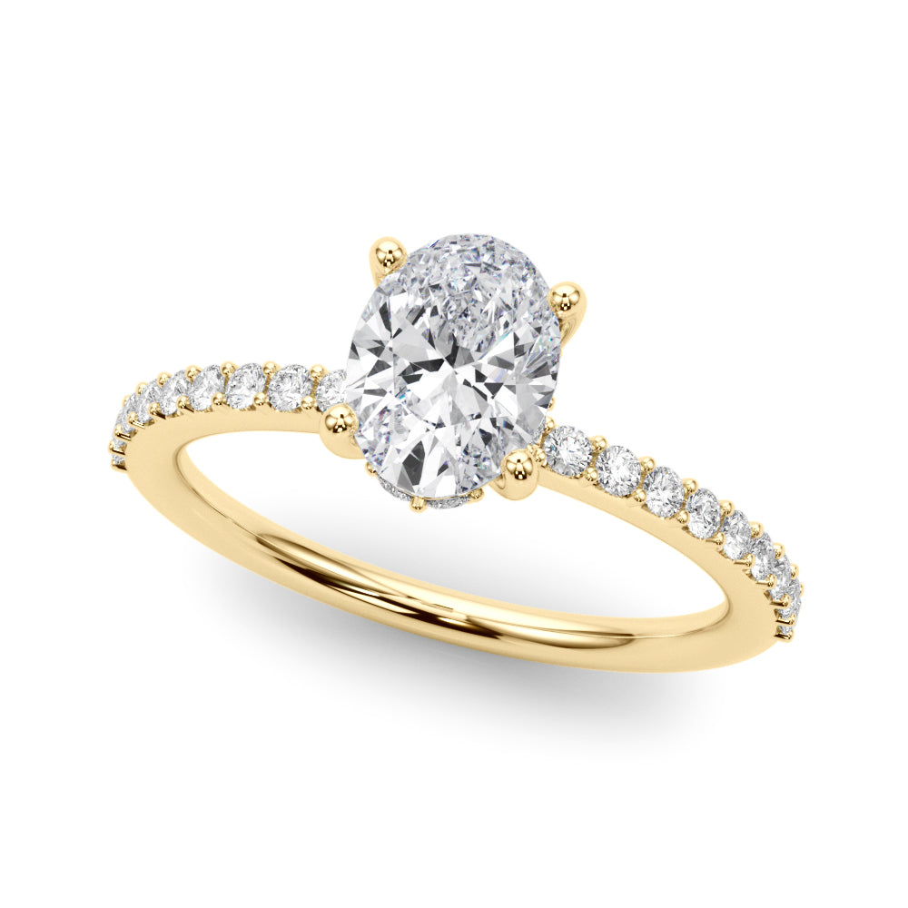 Hidden Halo Oval Engagement Ring