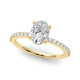Hidden Halo Oval Engagement Ring