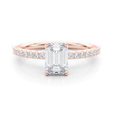 Hidden Halo Emerald Cut Engagement Ring