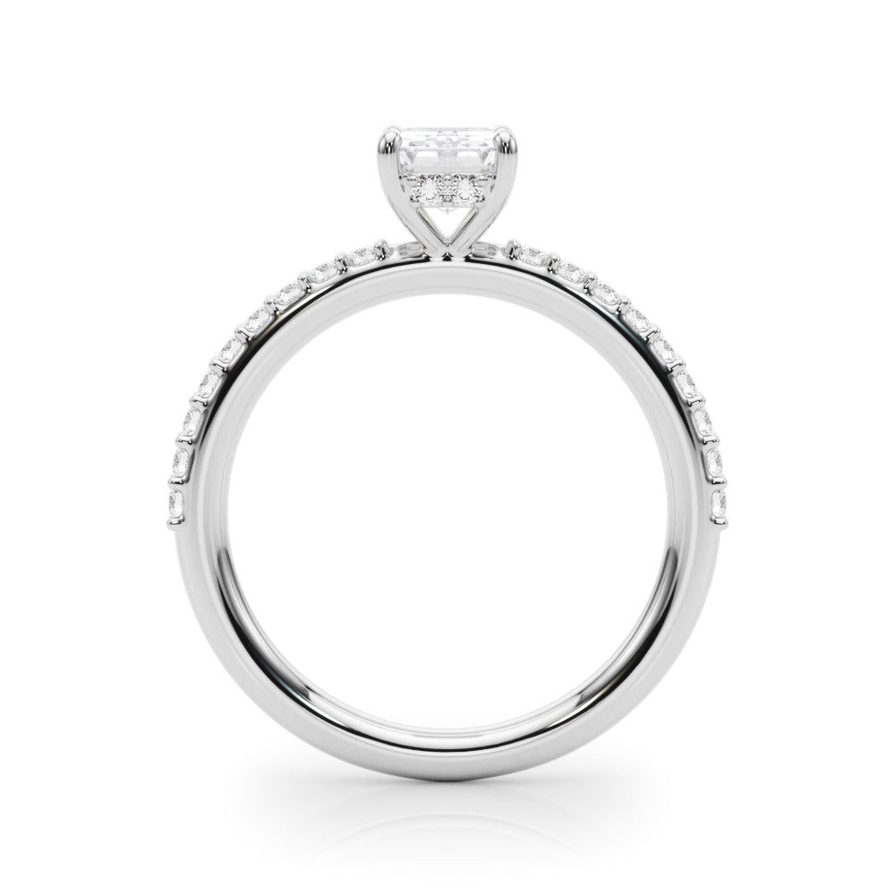 Hidden Halo Emerald Cut Engagement Ring