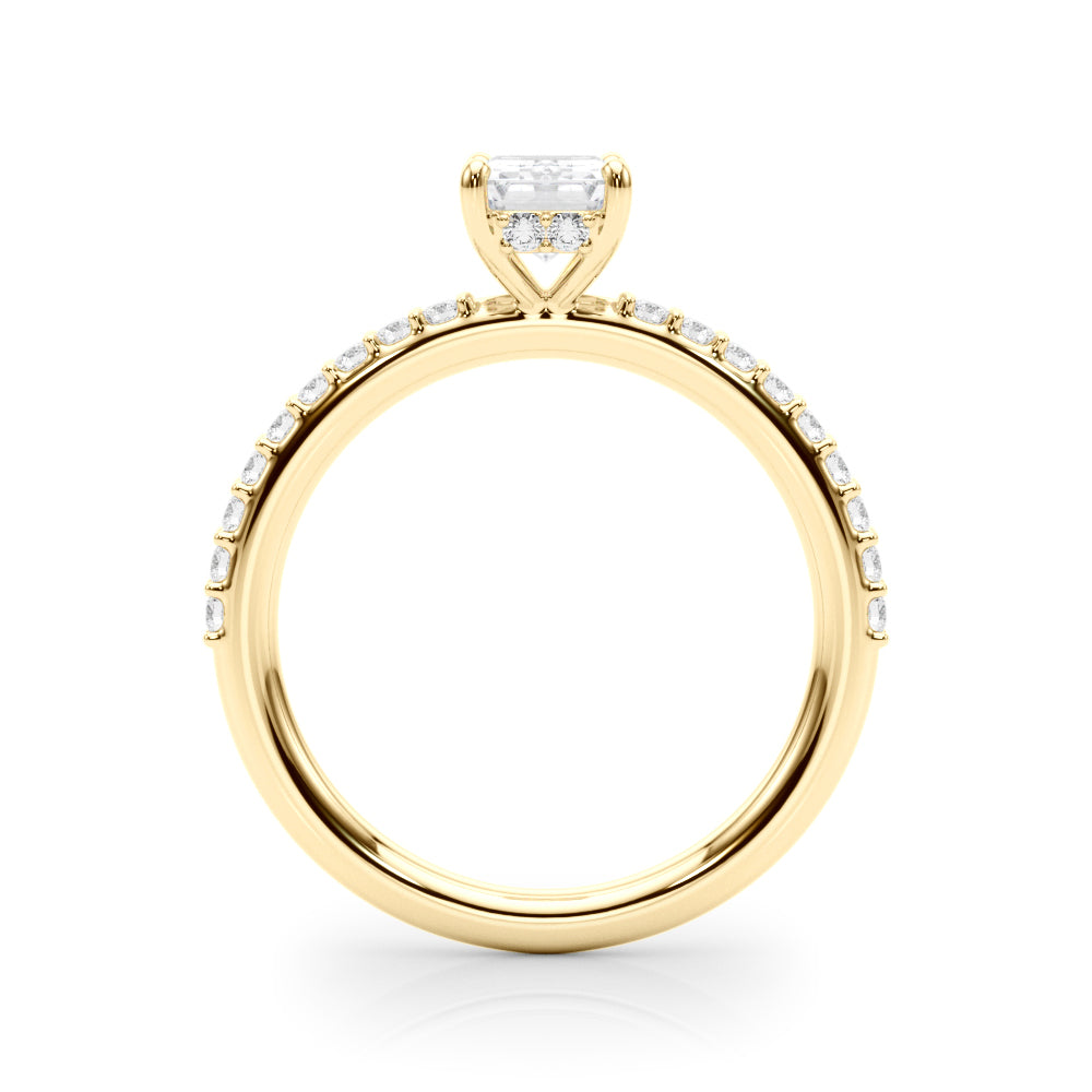 Hidden Halo Emerald Cut Engagement Ring
