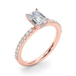 Hidden Halo Emerald Cut Engagement Ring