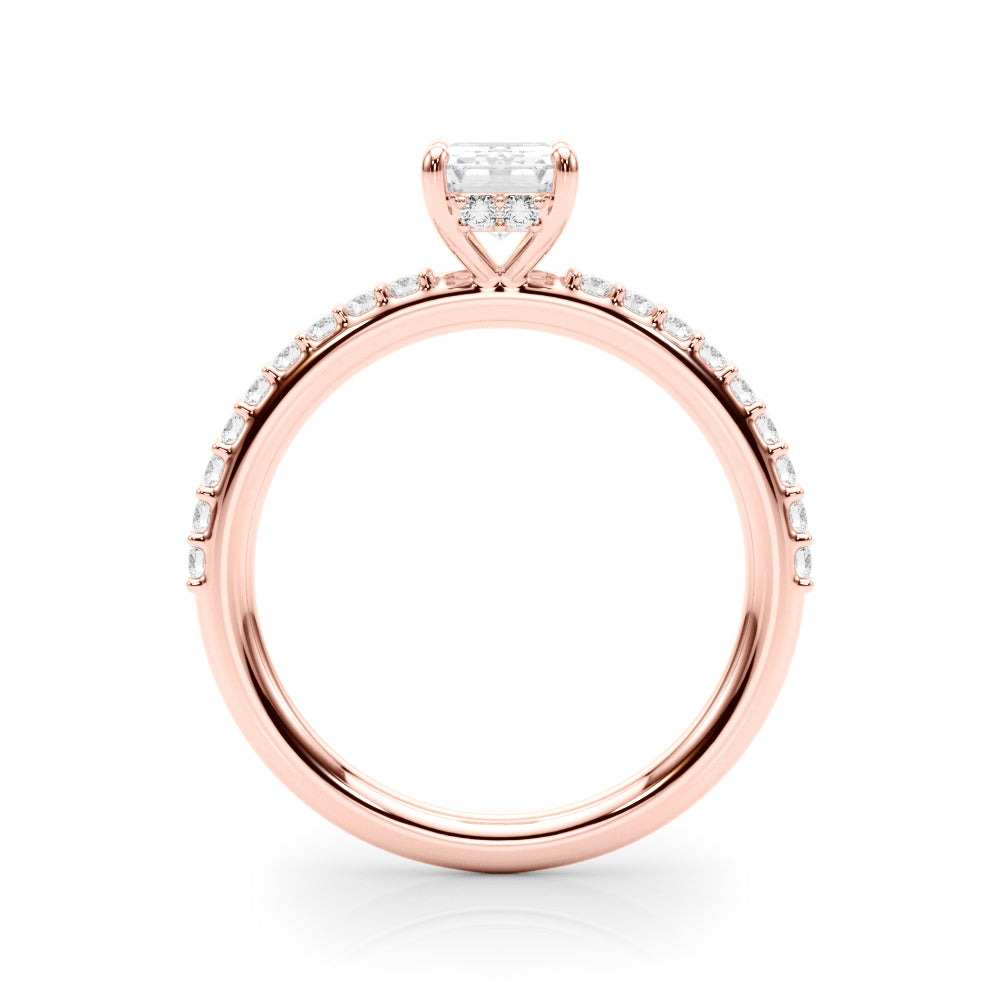 Hidden Halo Emerald Cut Engagement Ring