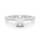 Hidden Halo Emerald Cut Engagement Ring