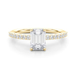 Hidden Halo Emerald Cut Engagement Ring