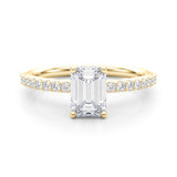Hidden Halo Emerald Cut Engagement Ring