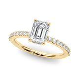 Hidden Halo Emerald Cut Engagement Ring