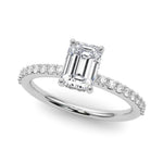 Hidden Halo Emerald Cut Engagement Ring