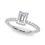 Hidden Halo Emerald Cut Engagement Ring