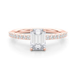 Hidden Halo Emerald Cut Engagement Ring