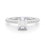 Hidden Halo Emerald Cut Engagement Ring
