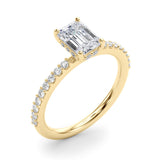 Hidden Halo Emerald Cut Engagement Ring