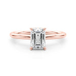 Lab Grown Hidden Halo Emerald Cut Engagement Ring