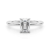 Lab Grown Hidden Halo Emerald Cut Engagement Ring