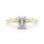 Lab Grown Hidden Halo Emerald Cut Engagement Ring