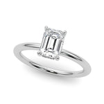 Hidden Halo Emerald Cut Engagement Ring