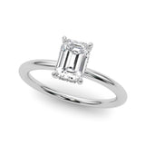 Hidden Halo Emerald Cut Engagement Ring