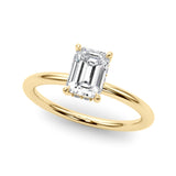Hidden Halo Emerald Cut Engagement Ring