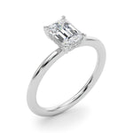 Lab Grown Hidden Halo Emerald Cut Engagement Ring