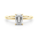 Lab Grown Hidden Halo Emerald Cut Engagement Ring
