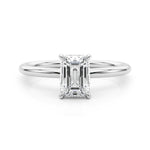 Lab Grown Hidden Halo Emerald Cut Engagement Ring