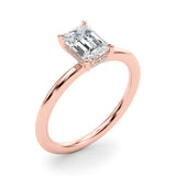 Lab Grown Hidden Halo Emerald Cut Engagement Ring