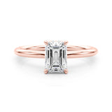 Lab Grown Hidden Halo Emerald Cut Engagement Ring