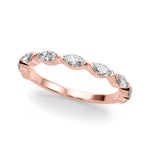 Natural Diamond 9-Stone V-Prong Marquise Band