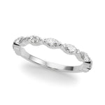 Natural Diamond 9-Stone V-Prong Marquise Band