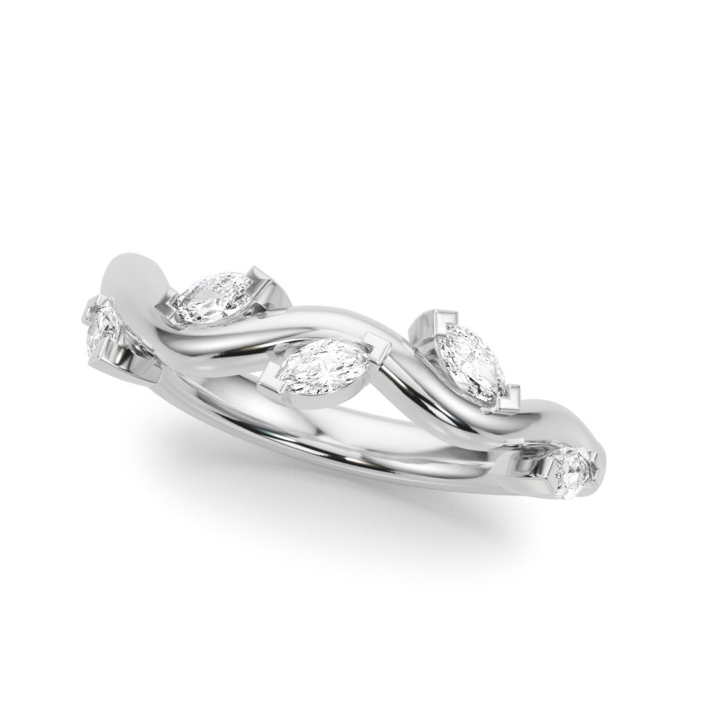 Natural Diamond Nature Inspired Wedding Band
