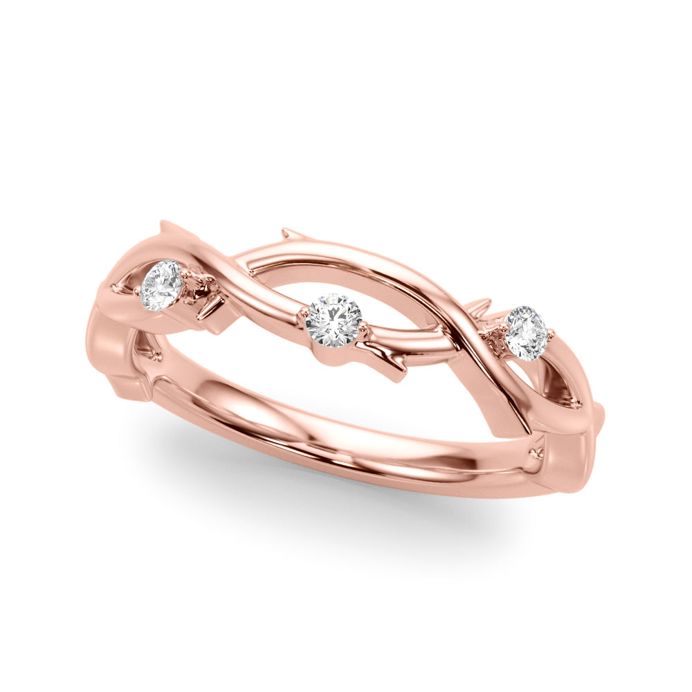 Natural Diamond Nature Inspired Wedding Band