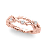 Natural Diamond Nature Inspired Wedding Band
