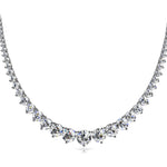 Natural Diamond 3 Prong Graduated necklace