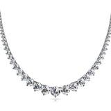 Natural Diamond 3 Prong Graduated necklace