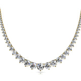 Natural Diamond 3 Prong Graduated necklace