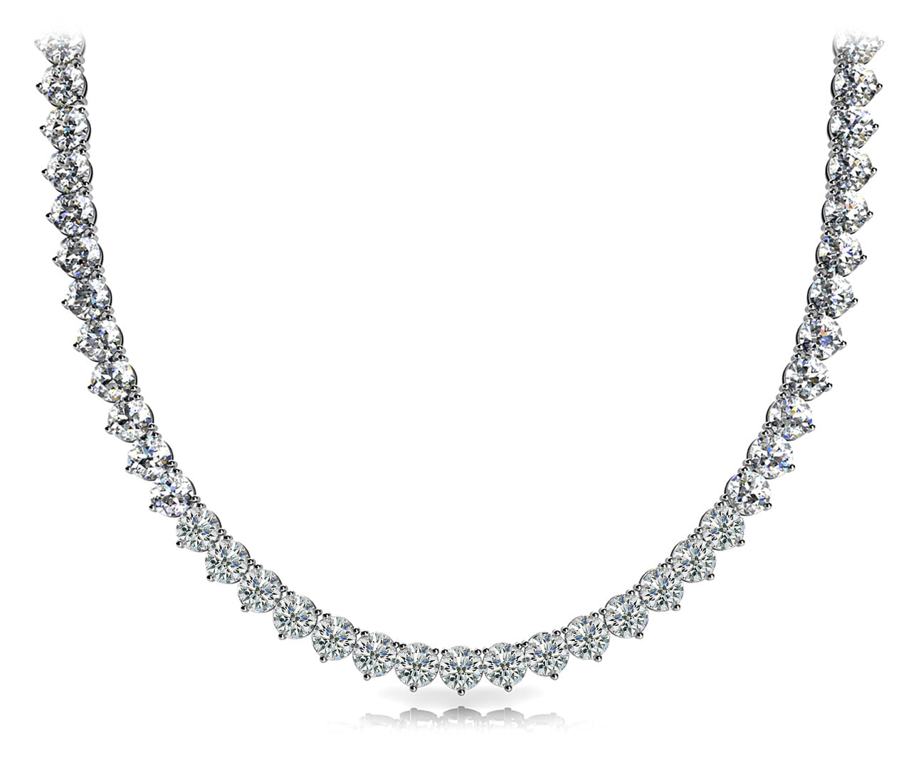 Lab Grown Diamond 3 Prong Riviera Necklace not G