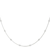 Natural Diamond Bezel Set Stationary Necklace