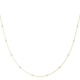 Natural Diamond Bezel Set Stationary Necklace