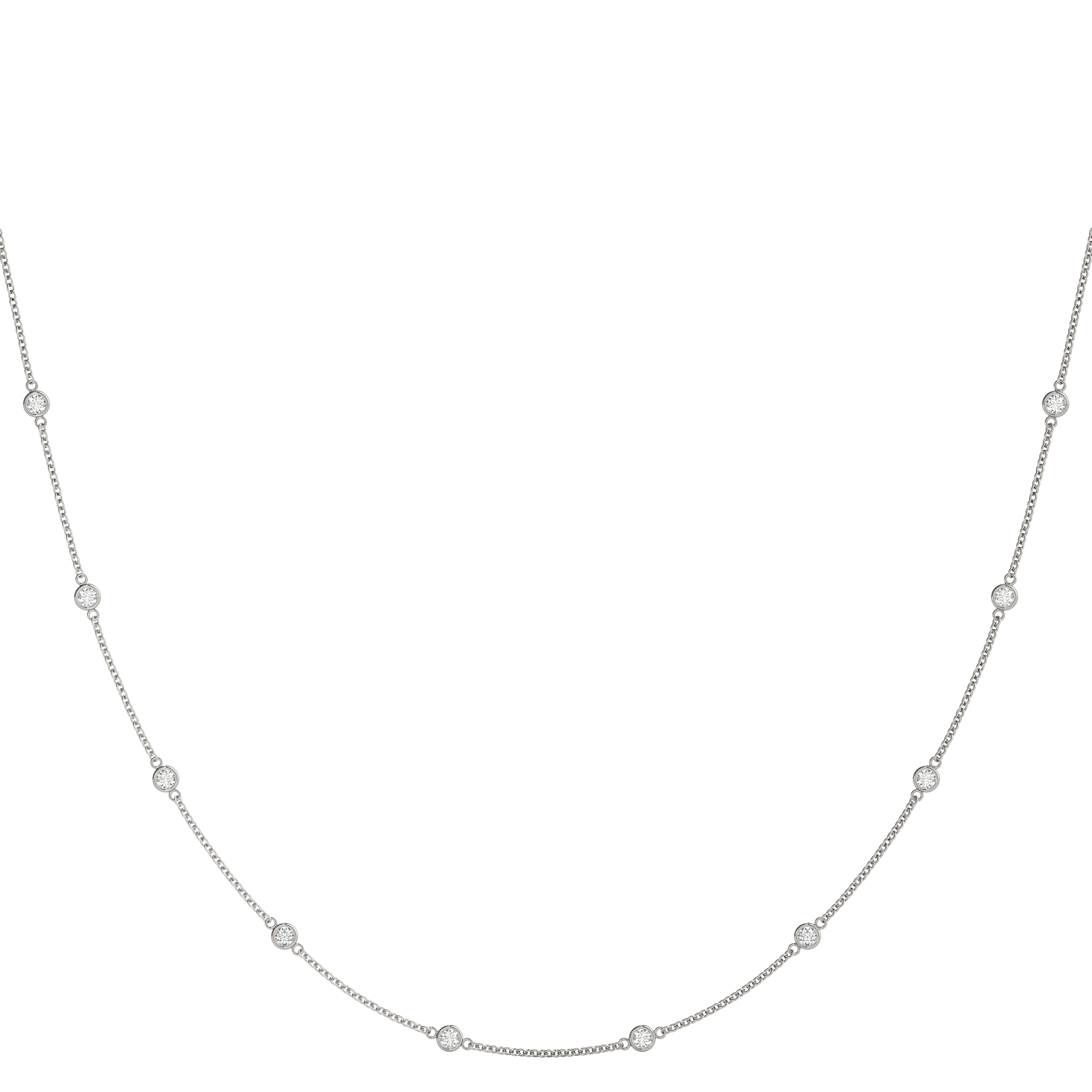 Natural Diamond Stationary Diamond Necklace