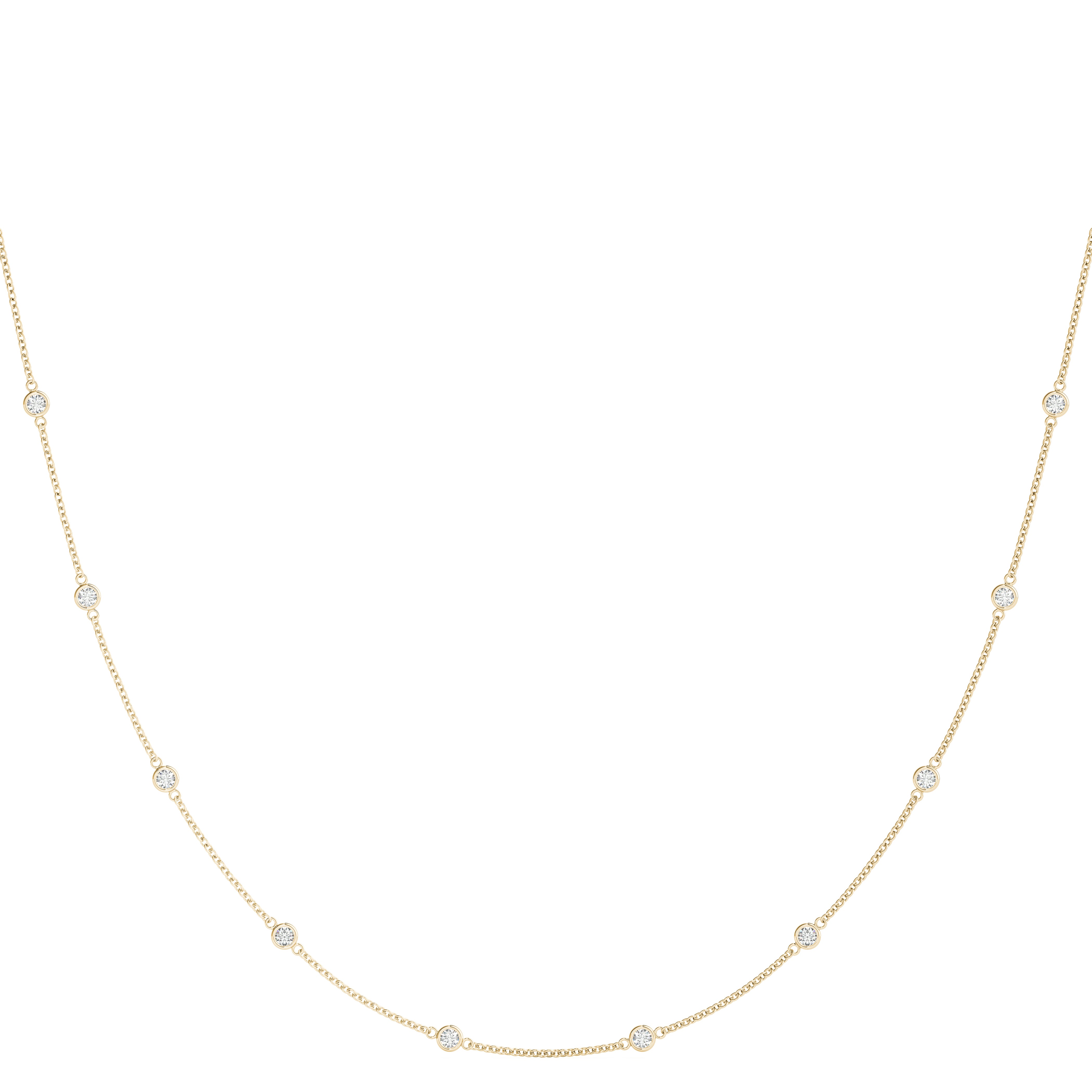 Natural Diamond Stationary Diamond Necklace