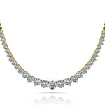 Natural Diamond 3 Prong Graduated necklace