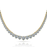 Natural Diamond 3 Prong Graduated necklace
