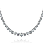 Natural Diamond 3 Prong Graduated necklace