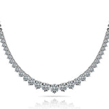 Natural Diamond 3 Prong Graduated necklace